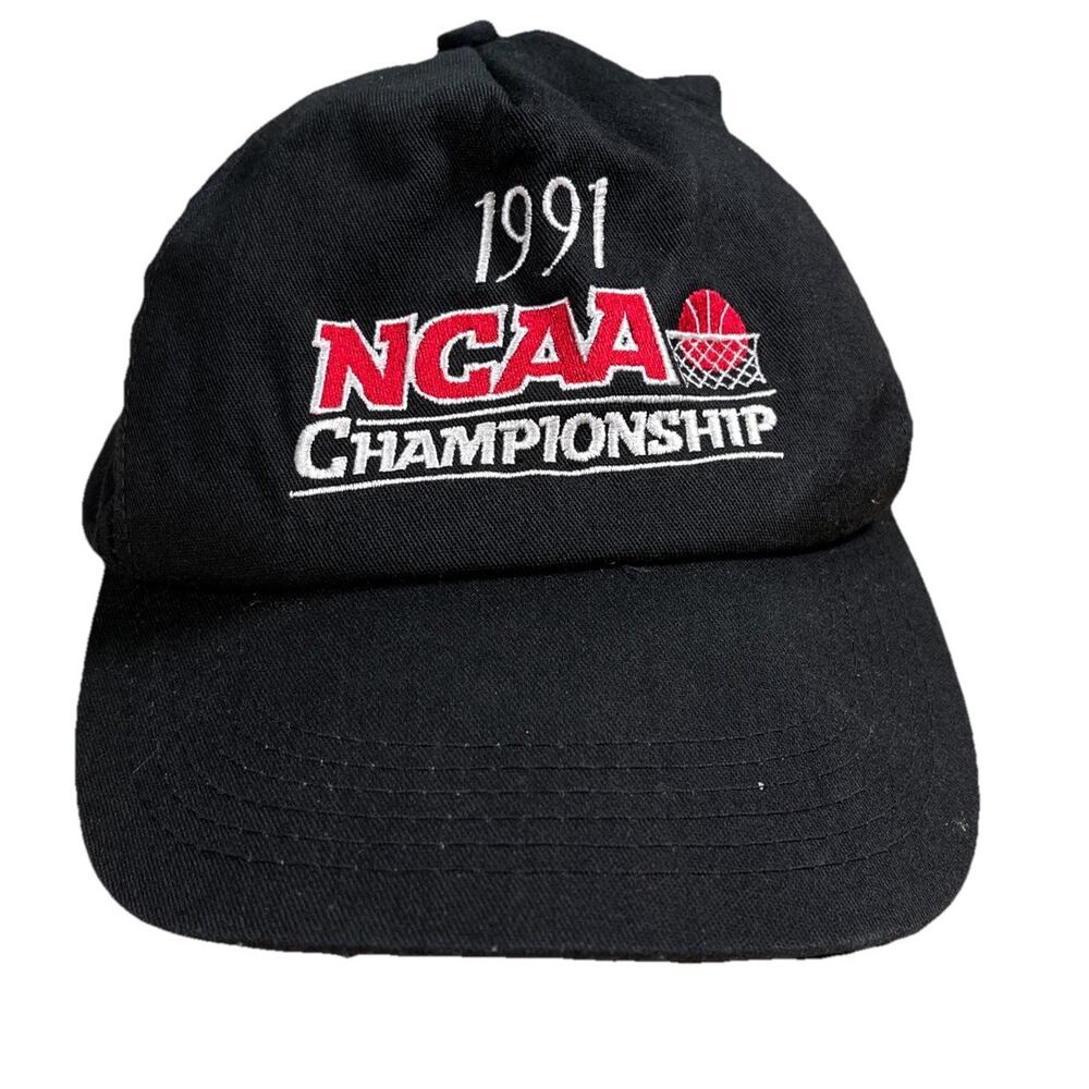 NCAA Championship Black Ball Cap Adjustable Hat Vintage Basketball USA Made
